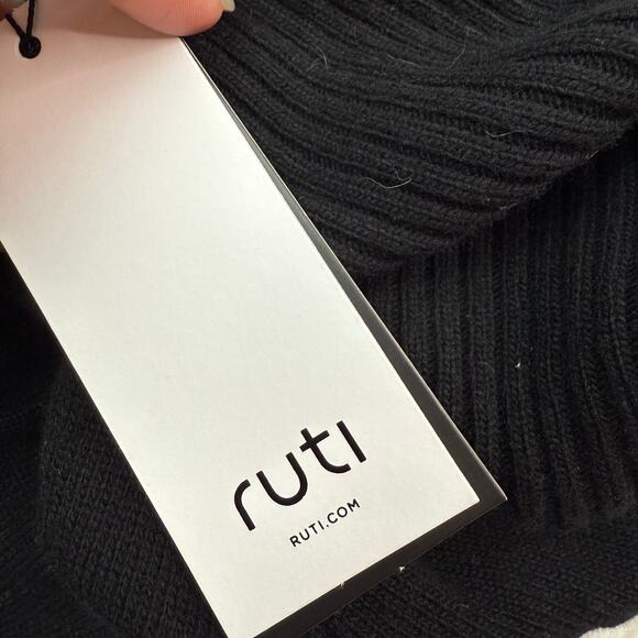 Ruti Modern Maximalist Tunic Sweater Black Size XL Wool Cashmere Blend NWT - Picture 8 of 12